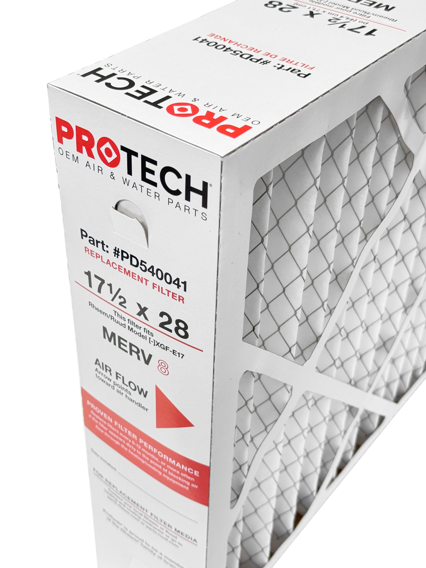 Rheem PD540041 - 17.5" x 28" x 5" Exact-Fit Filter for Air Cleaner AXGF-E17AM, MERV 8