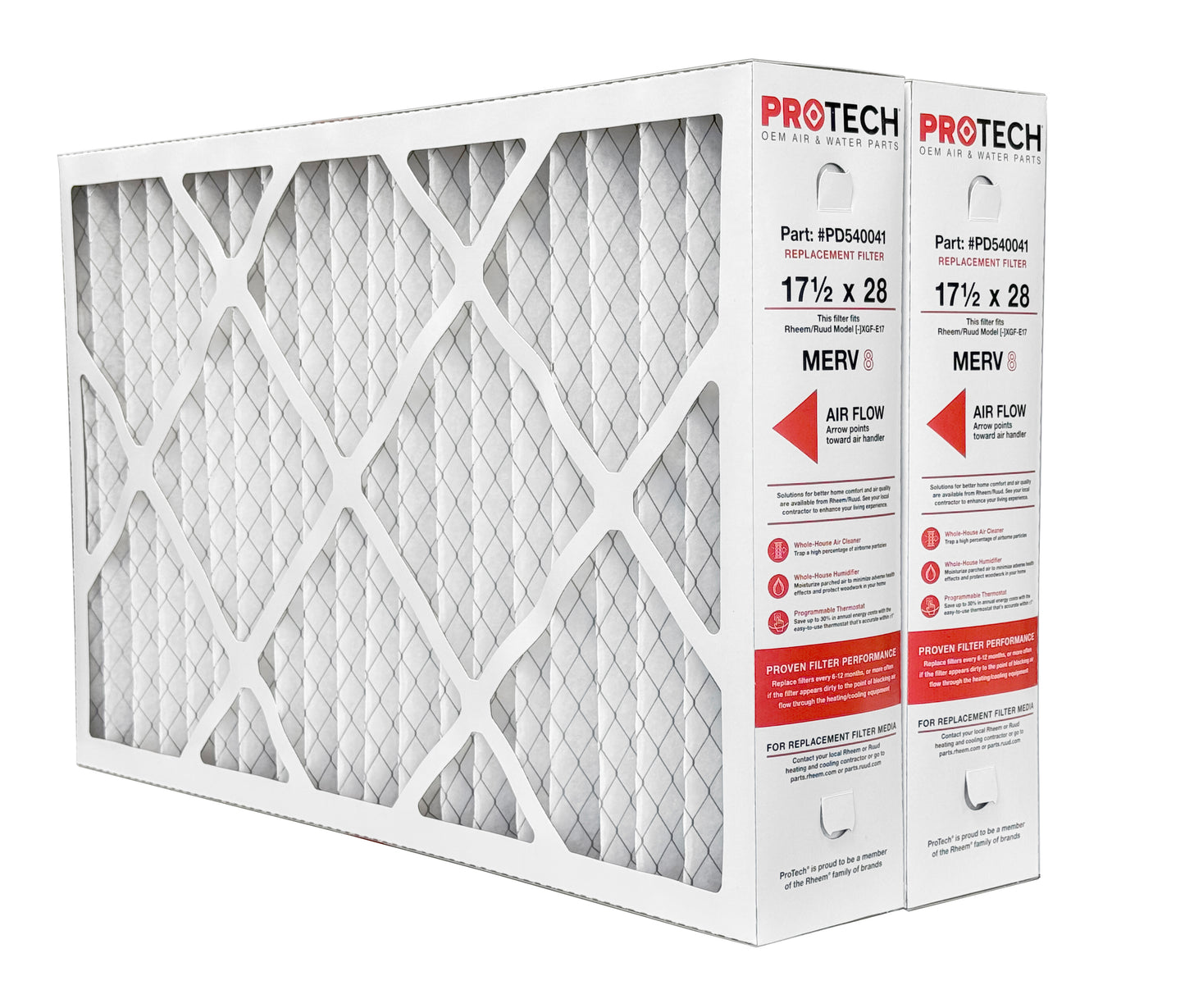 Rheem PD540041 - 17.5" x 28" x 5" Exact-Fit Filter for Air Cleaner AXGF-E17AM, MERV 8