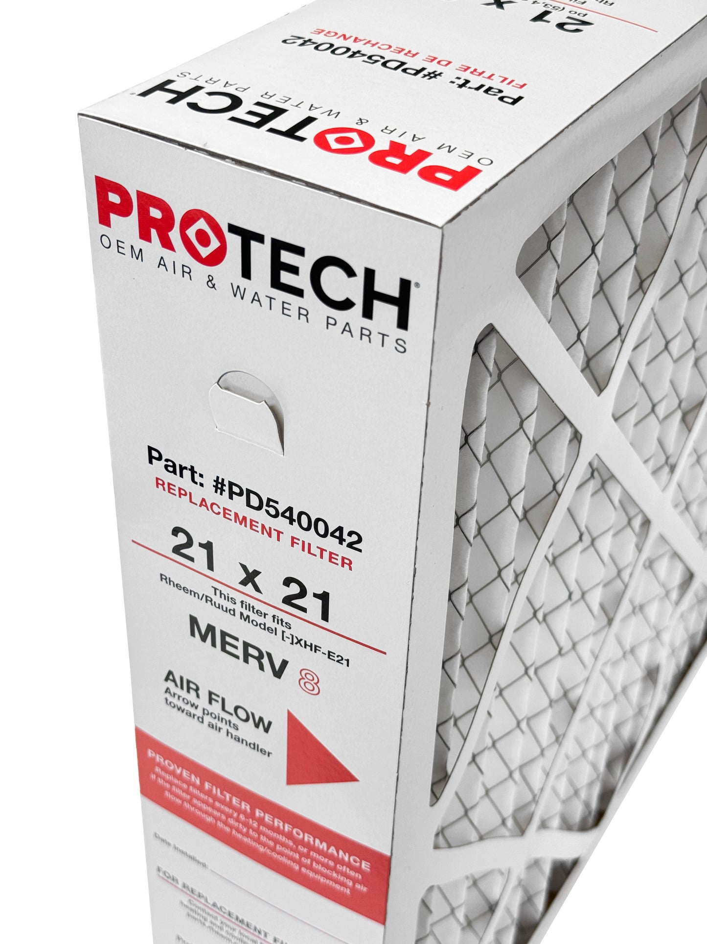 Rheem PD540042 - 21" x 21" x 5" Exact-Fit Filter for Air Cleaner AXHF-E21AM, MERV 8