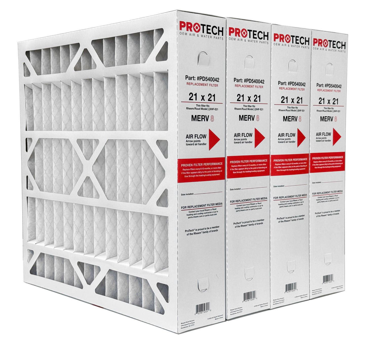 Rheem PD540042 - 21" x 21" x 5" Exact-Fit Filter for Air Cleaner AXHF-E21AM, MERV 8