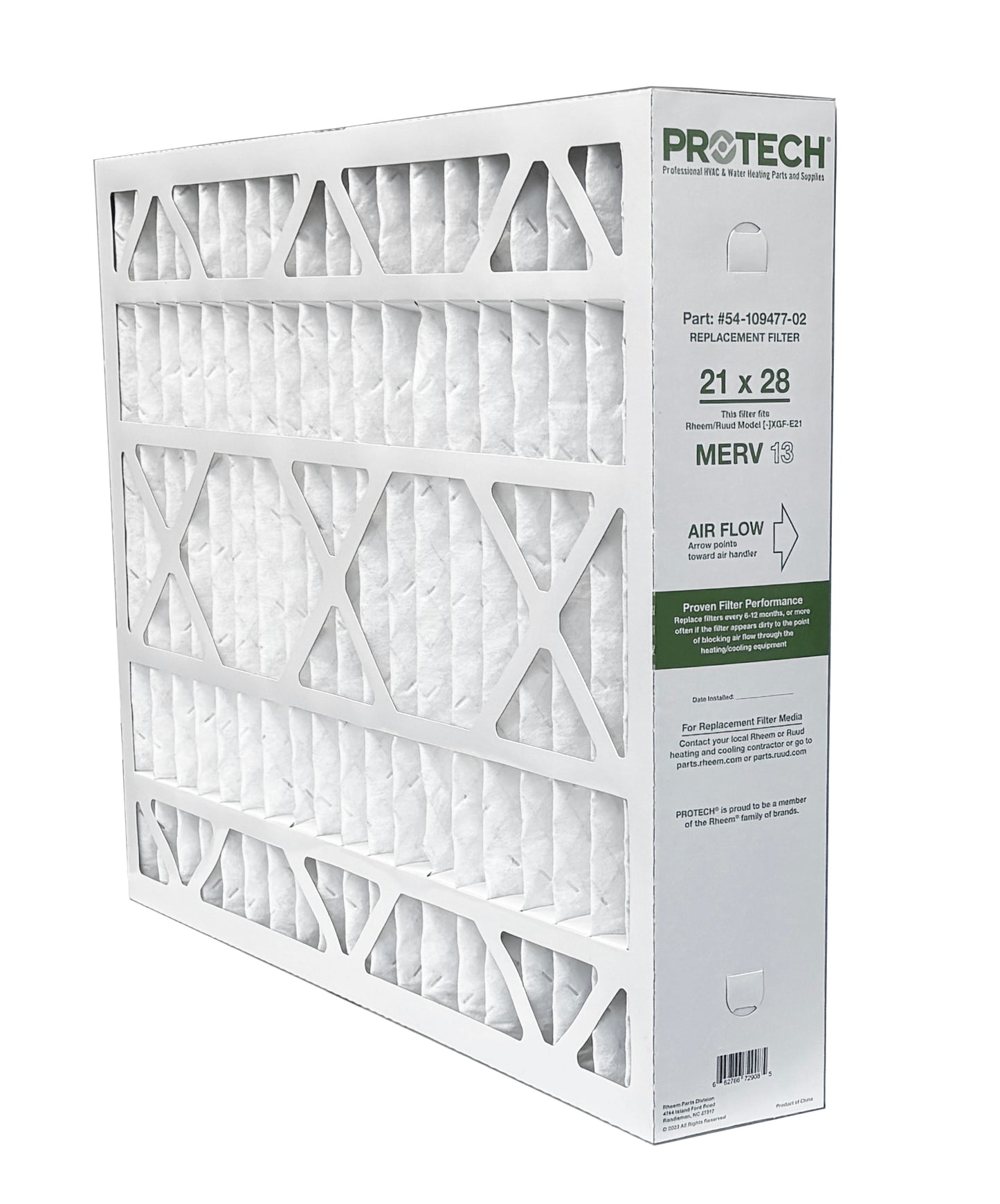 Rheem 54-109477-02 - 21" x 28" x 5" Exact-Fit Filter for Air Cleaner XGF-E21M13, MERV 13