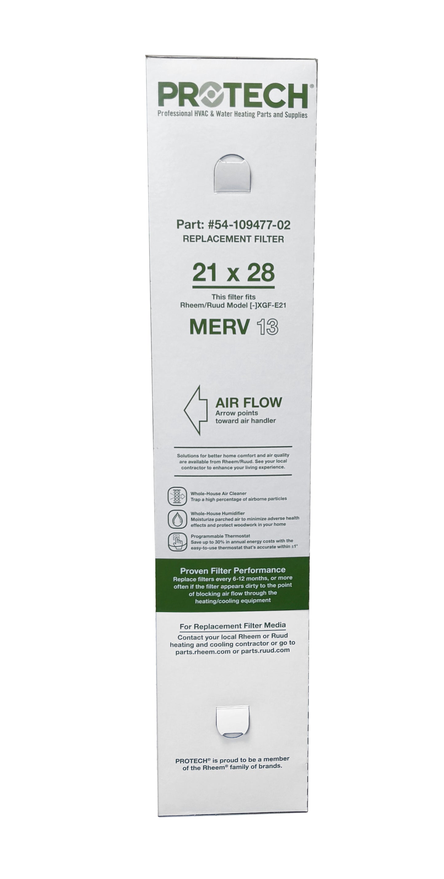 Rheem 54-109477-02 - 21" x 28" x 5" Exact-Fit Filter for Air Cleaner XGF-E21M13, MERV 13