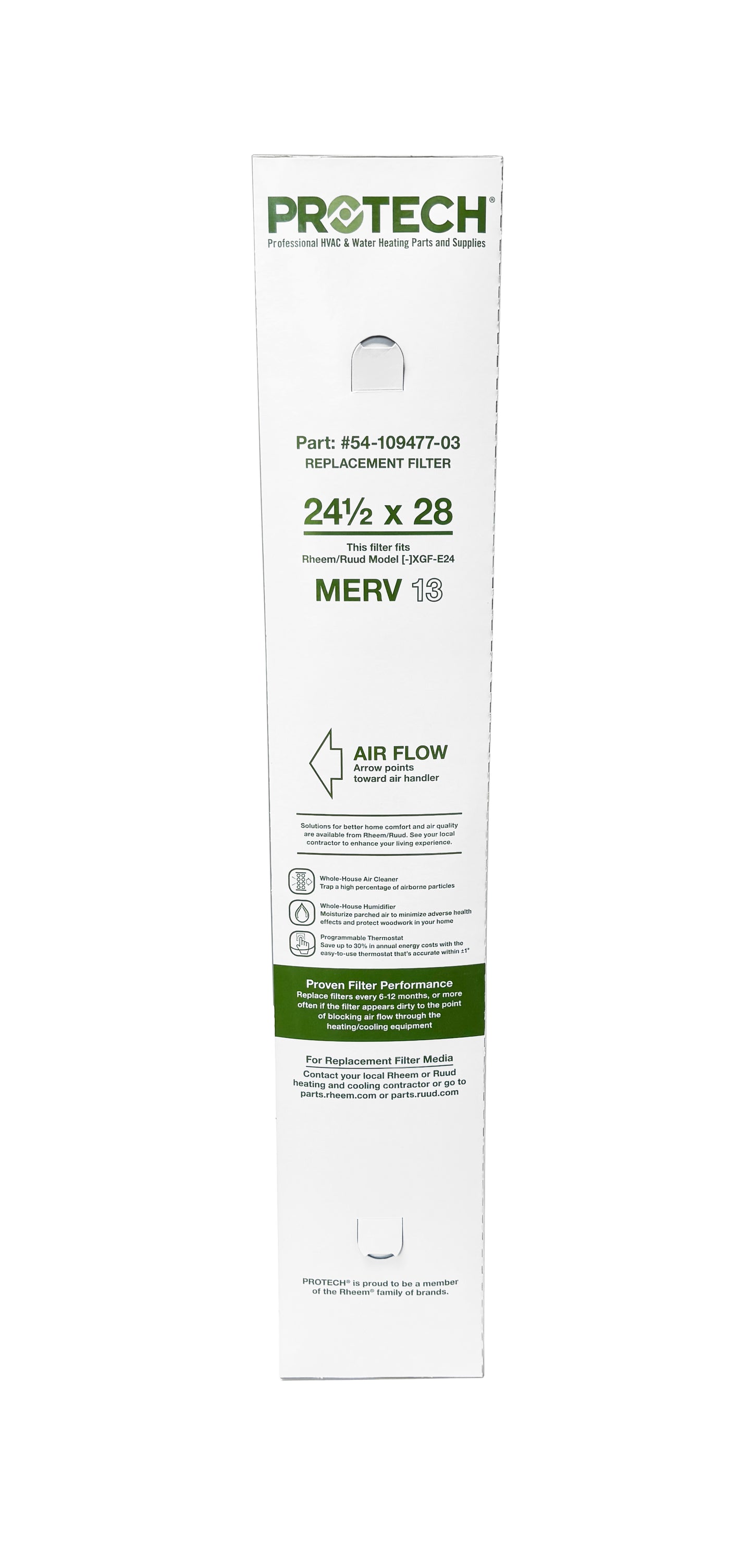 Rheem 54-109477-03 - 24.5" x 28" x 5" Exact-Fit Filter for Air Cleaner XGF-E24M13, MERV 13
