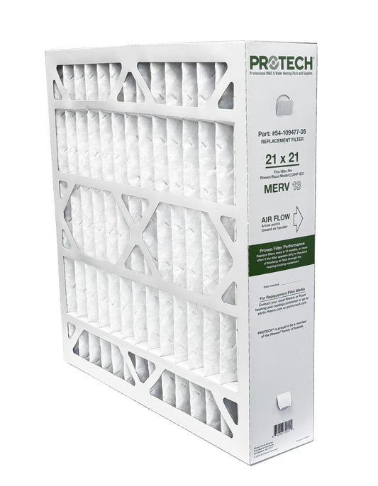 Rheem 54-109477-05 - 21" x 21" x 5" Exact-Fit Filter for Air Cleaner XHF-E21M13, MERV 13