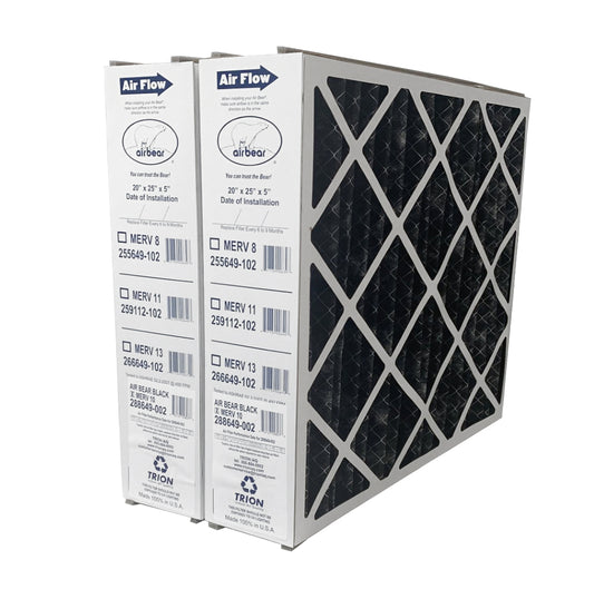 Trion Air Bear 288649-202 (2-Pack) - 20" x 25" x 5" Air Filter with Carbon, MERV 10
