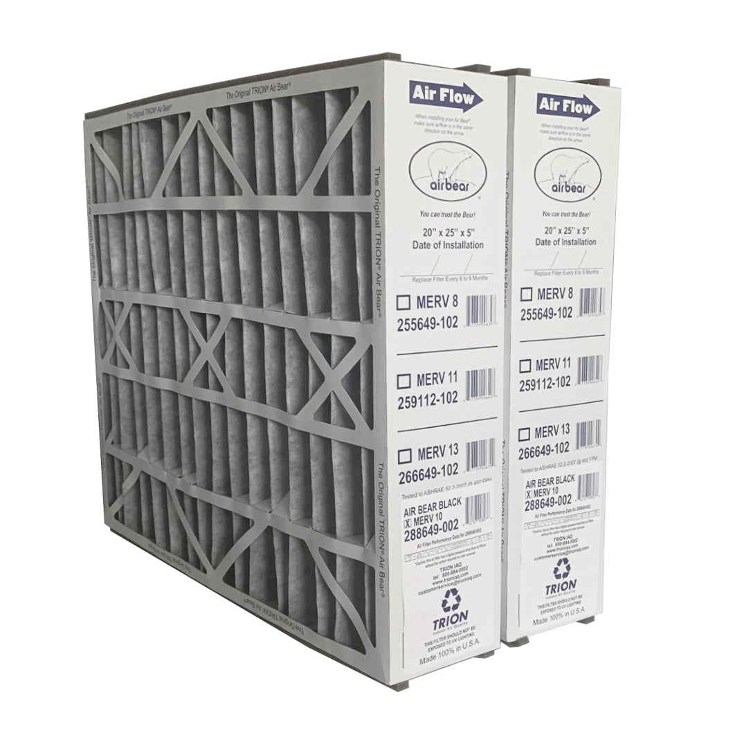 Trion Air Bear 288649-202 (2-Pack) - 20" x 25" x 5" Air Filter with Carbon, MERV 10
