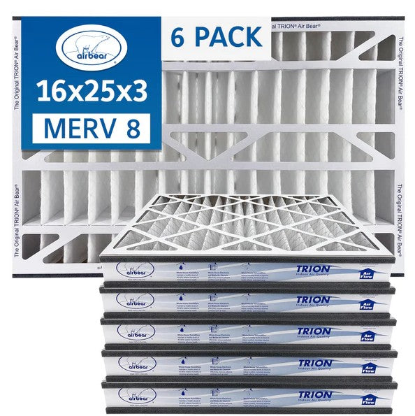 Trion Air Bear TRION 255649-101 - 16" x 25" x 3" Pleated Air Filter, MERV 8