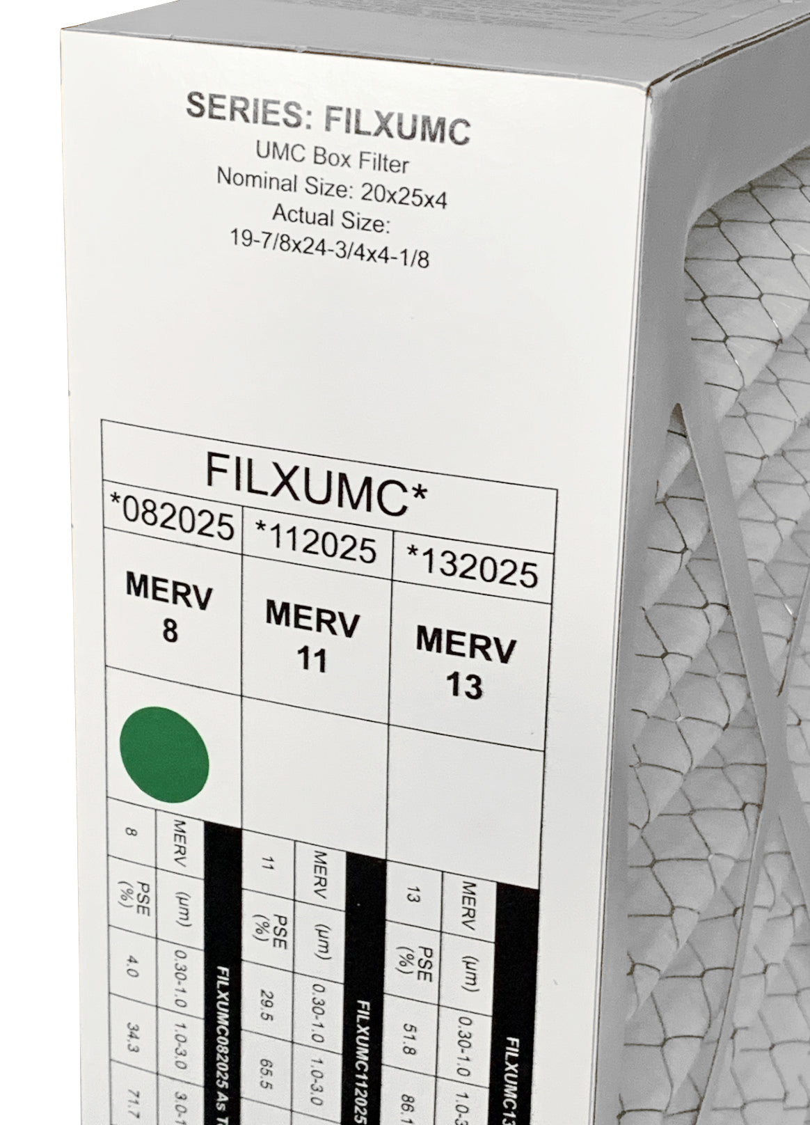 Carrier & Bryant FILXUMC082025 - 20" x 25" x 4" Pleated Air Filter, MERV 8 replaces old part # FILXXCAR0020