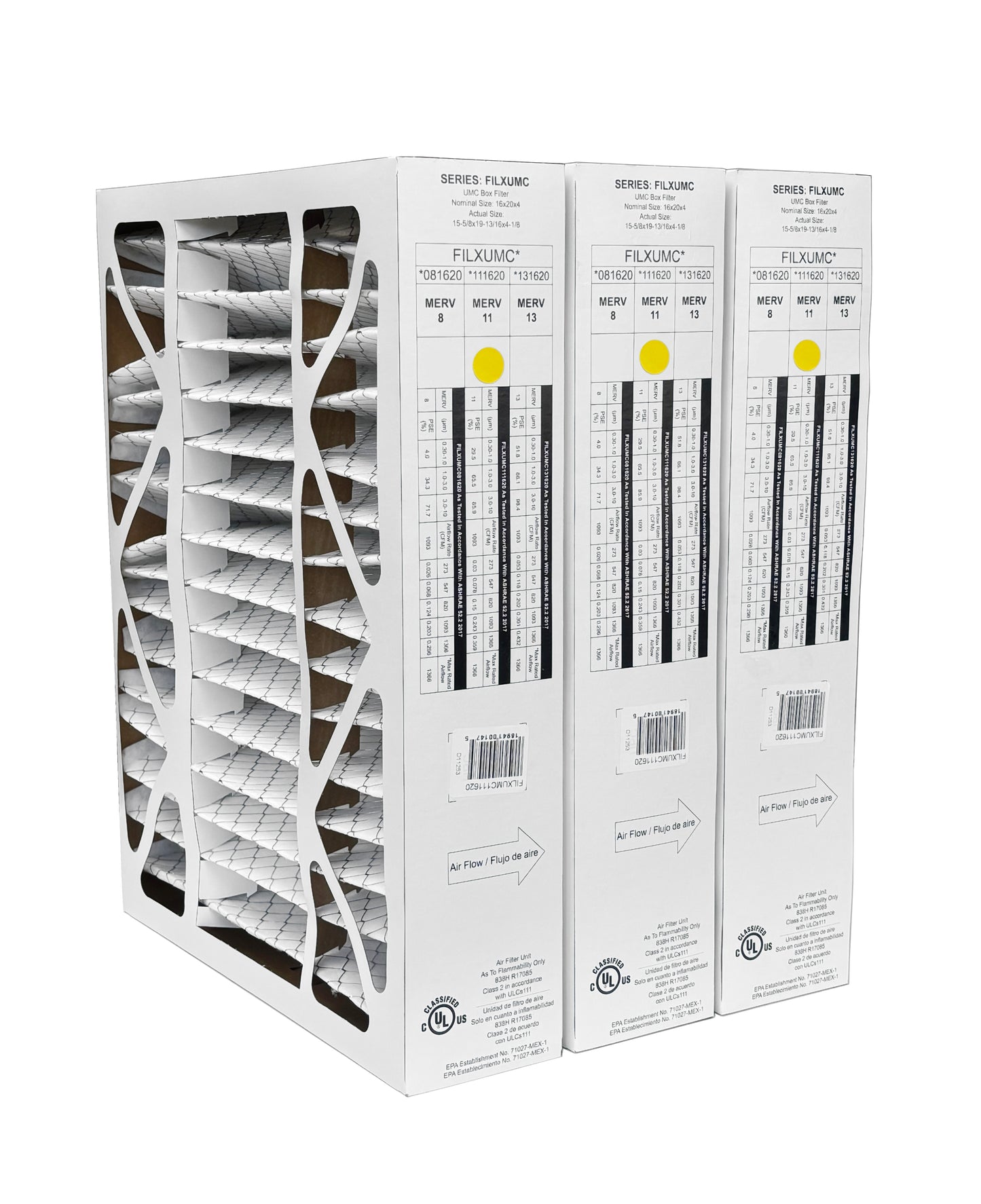 Carrier & Bryant FILXUMC111620 - 16" x 20" x 4" Pleated Air Filter, MERV 11 replaces old part # FILXXFNC0117