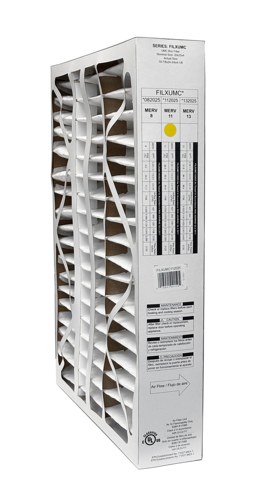 Carrier & Bryant FILXUMC112025 - 20" x 25" x 4" Pleated Air Filter, MERV 11 replaces old part # FILXXCAR0120