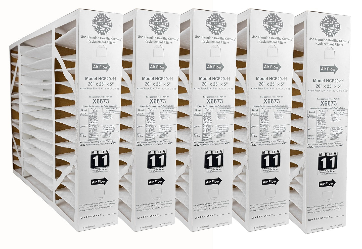 Lennox X6673 MERV 11 Replacement Filter (20 x 25 x 5)