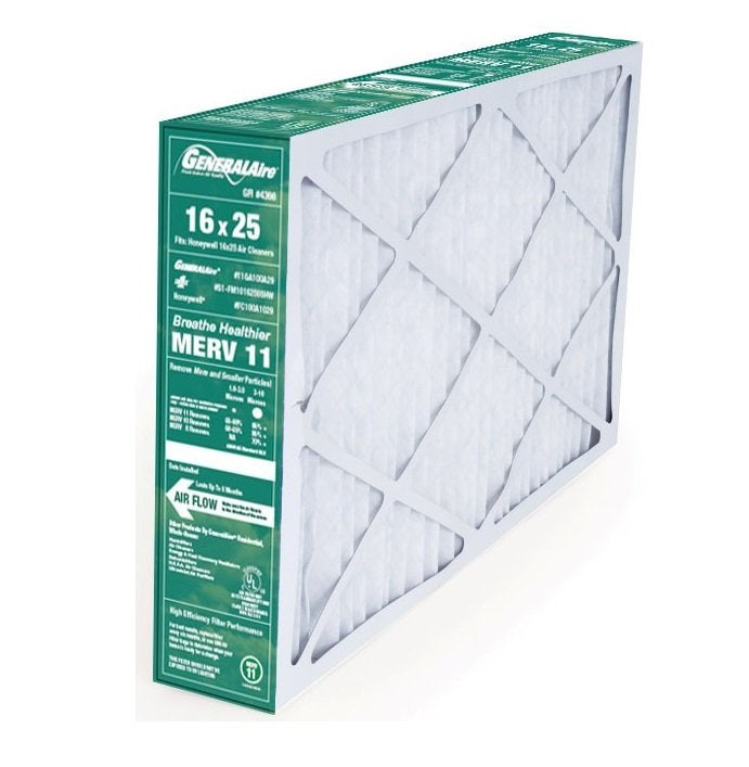 GeneralAire 11-GA100A29 - 16" x 25" x 4" Replacement Filter for Honeywell FC100A1029, MERV 11