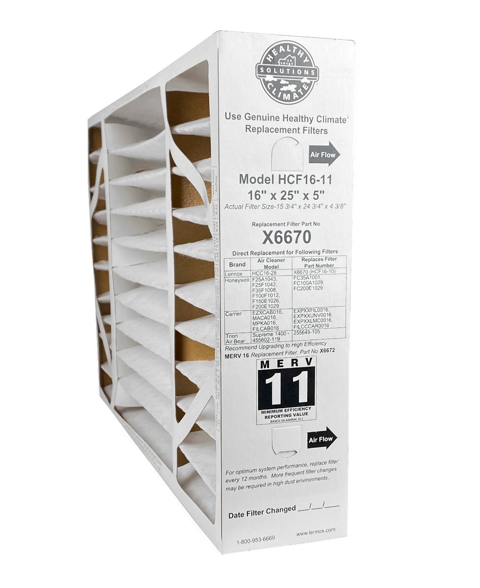 Lennox X6670 MERV 11 Replacement Filter (16 x 25 x 5