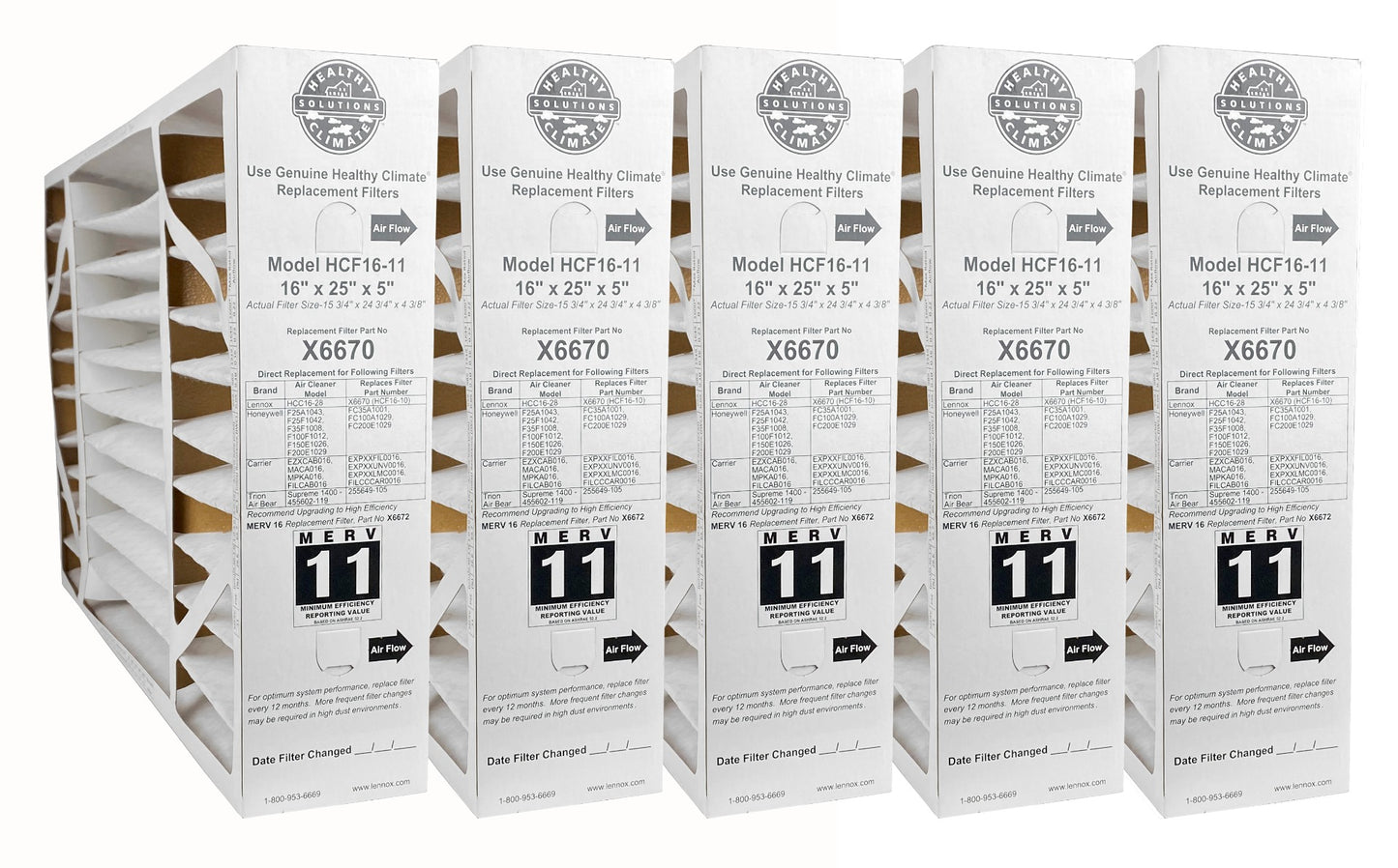 Lennox X6670 MERV 11 Replacement Filter (16 x 25 x 5")