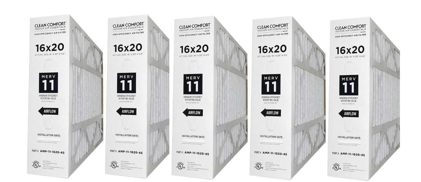 Goodman AMP-11-1620-45 (5-Pack) - 16" x 20" x 4.5" Clean Comfort Media Air Filter, MERV 11