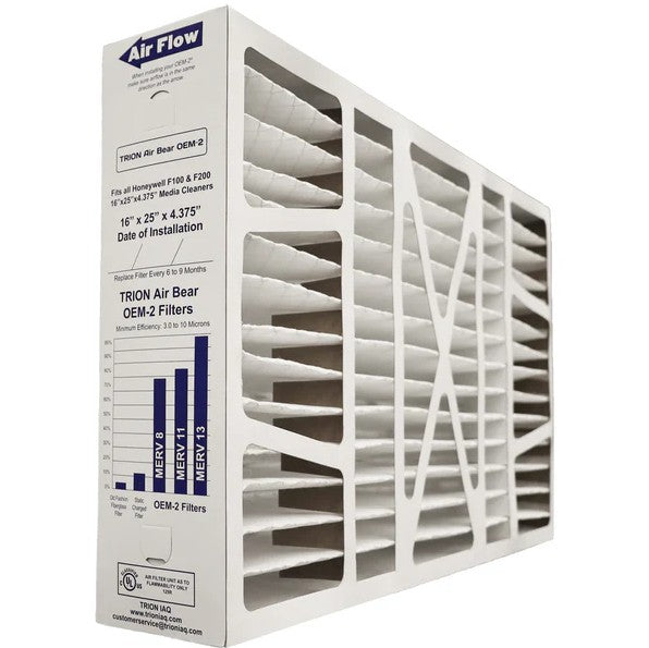 TRION 272649-13-205 OEM-2 Air Filter 16x25x4 (2-Pack, MERV 13) Replacement Filter for Honeywell FC100A1029 / FC200E1029, Actual Size 15.8” x 24.75” x 4.375”