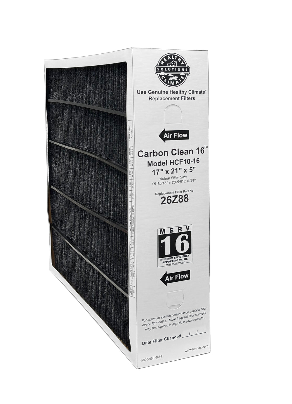 Lennox 26Z88 - 17" x 21" x 5" Health Climate Carbon Clean HCF10-16 Air Filter, MERV 16