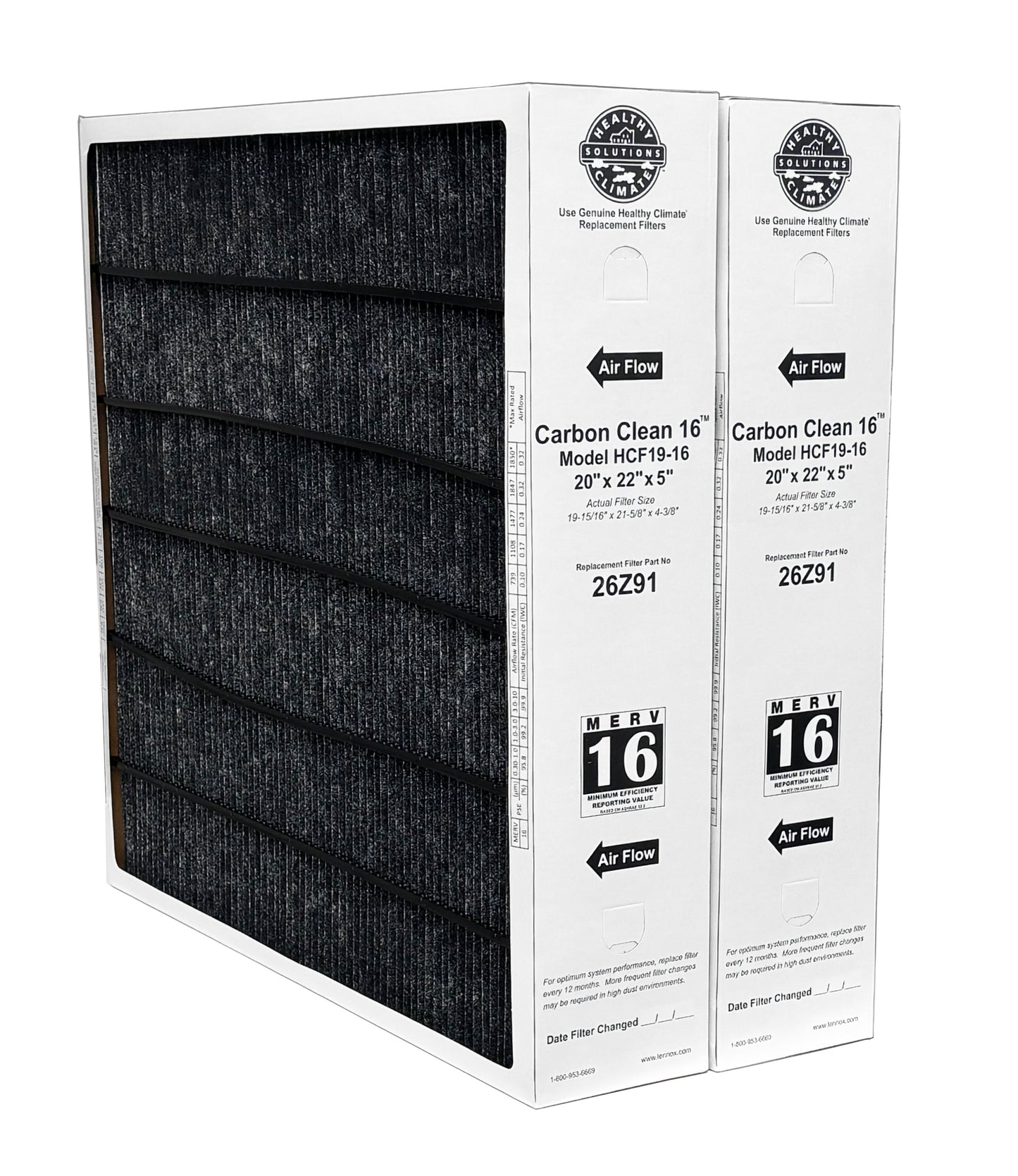 Lennox 26Z91 - 20" x 22" x 5" Healthy Climate Carbon Clean HCF19-16 Air Filter, MERV 16
