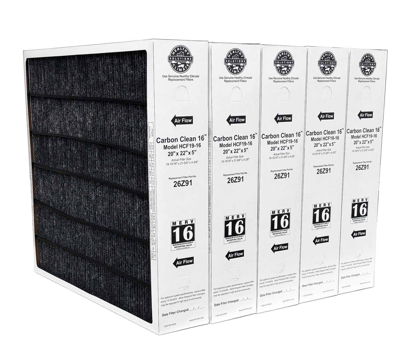 Lennox 26Z91 - 20" x 22" x 5" Healthy Climate Carbon Clean HCF19-16 Air Filter, MERV 16