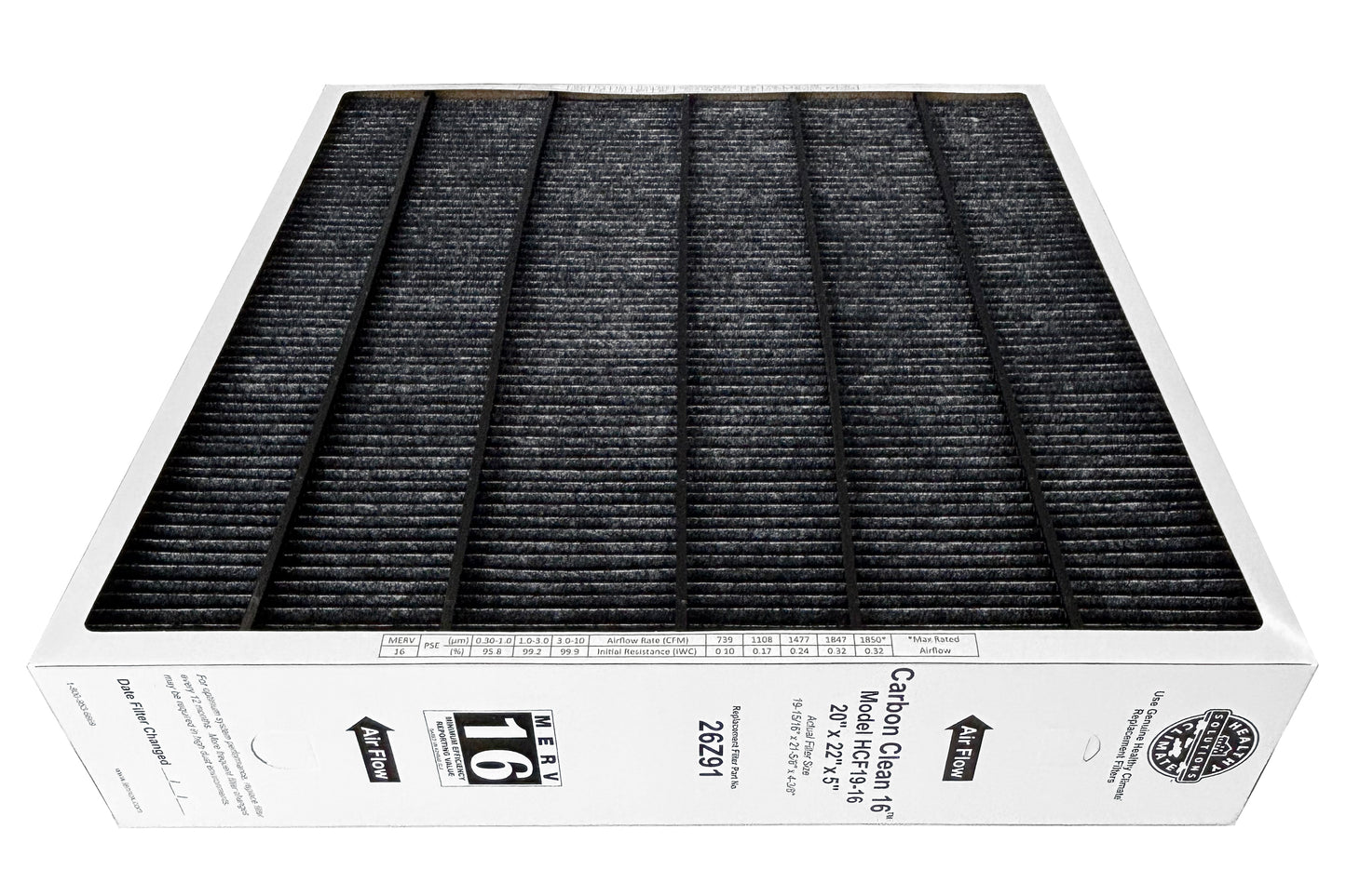 Lennox 26Z91 - 20" x 22" x 5" Healthy Climate Carbon Clean HCF19-16 Air Filter, MERV 16