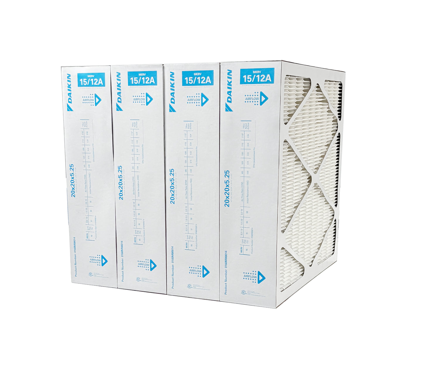 Daikin 0160M00014 - 20" x 20" x 5" Pleated MERV 15 Replacement Filter for DV15-2121-AC
