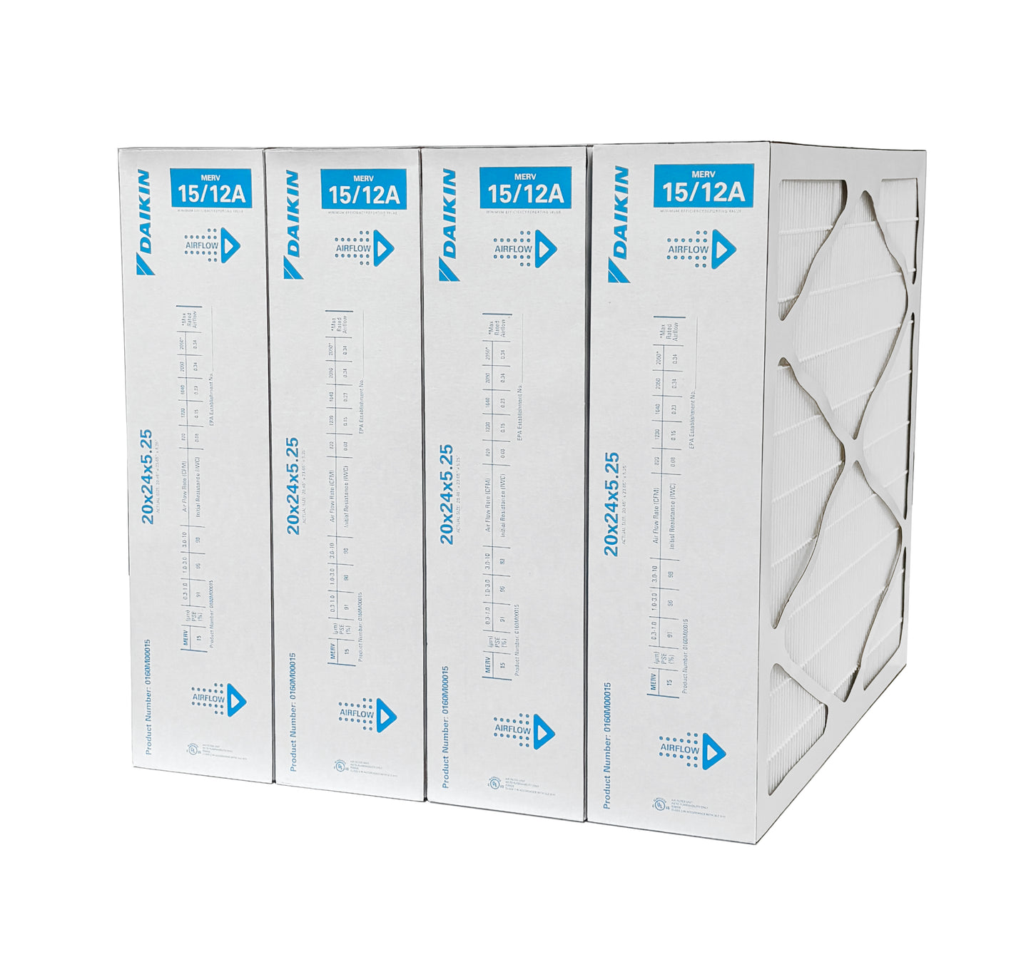 Daikin 0160M00015 - 20" x 24" x 5" Pleated MERV 15 Replacement Filter for DV15-2124-AD
