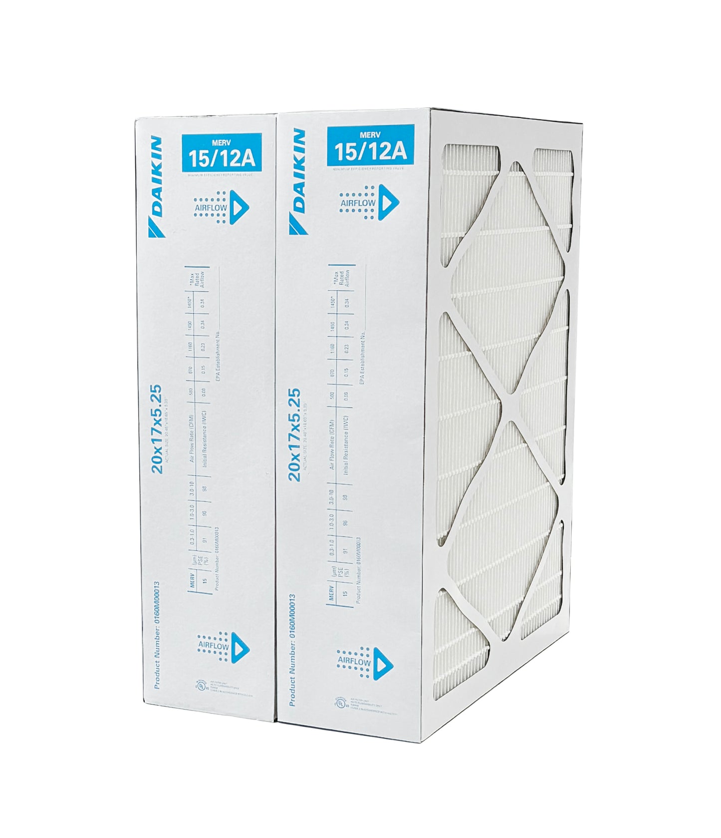 Daikin 0160M00013 - 17" x 20" x 5" Pleated MERV 15 Replacement Filter for DV15-2117-AB