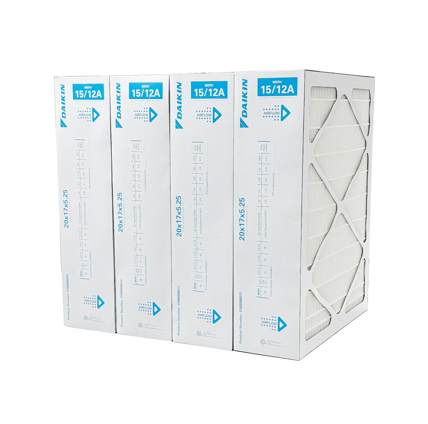 Daikin 0160M00013 - 17" x 20" x 5" Pleated MERV 15 Replacement Filter for DV15-2117-AB