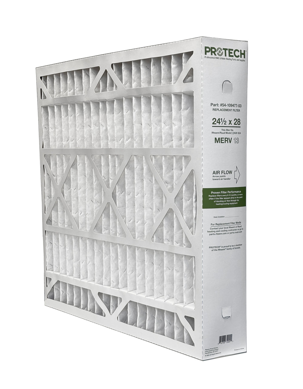 Rheem 54-109477-03 - 24.5" x 28" x 5" Exact-Fit Filter for Air Cleaner XGF-E24M13, MERV 13