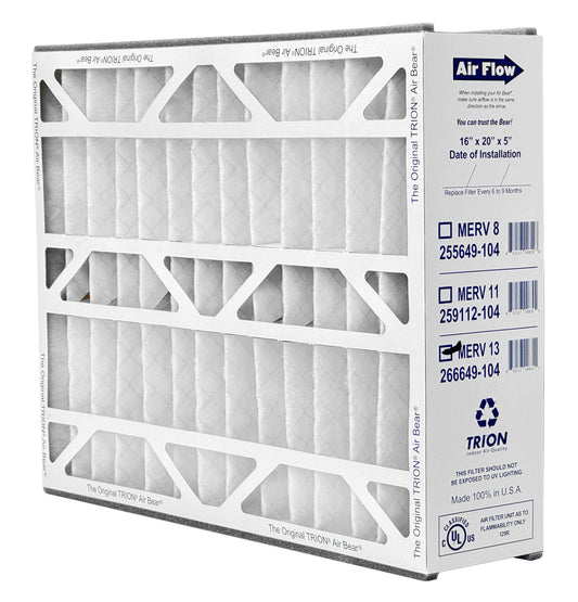 Trion Air Bear TRION 266649-104 - 16" x 20" x 5" Pleated Air Filter, MERV 13