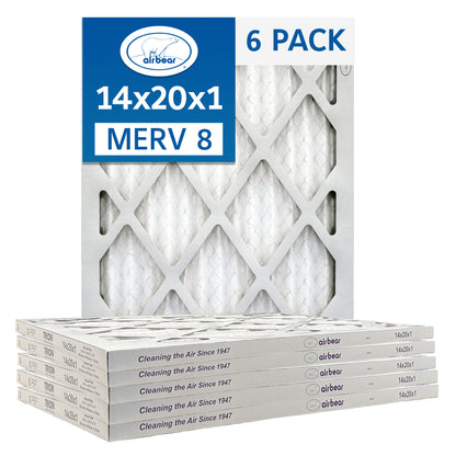 Trion Air Bear T08-14201-6P - 14" x 20" x 1" Pleated Air Filter (6-Pack), MERV 8