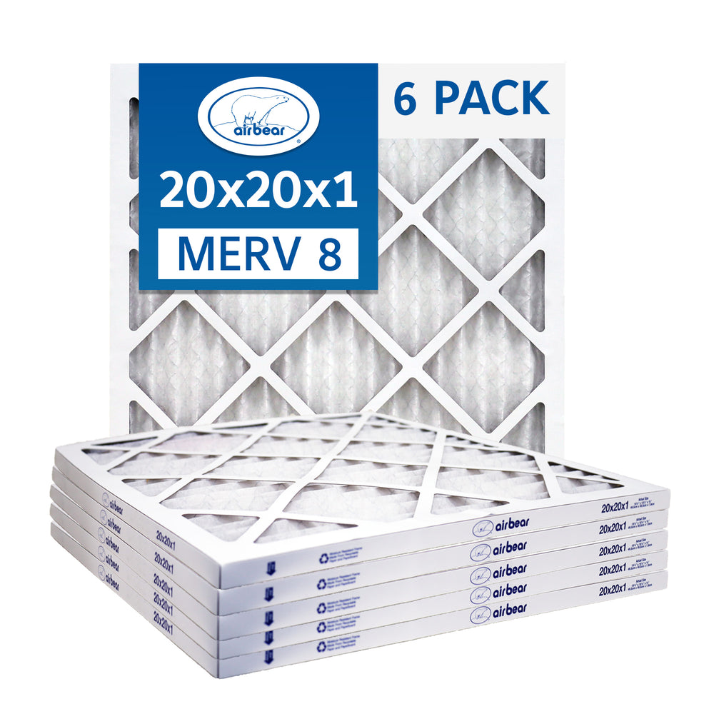 Trion Air Bear T08-20201-6P - 20" x 20" x 1" Pleated Air Filter (6-Pack), MERV 8
