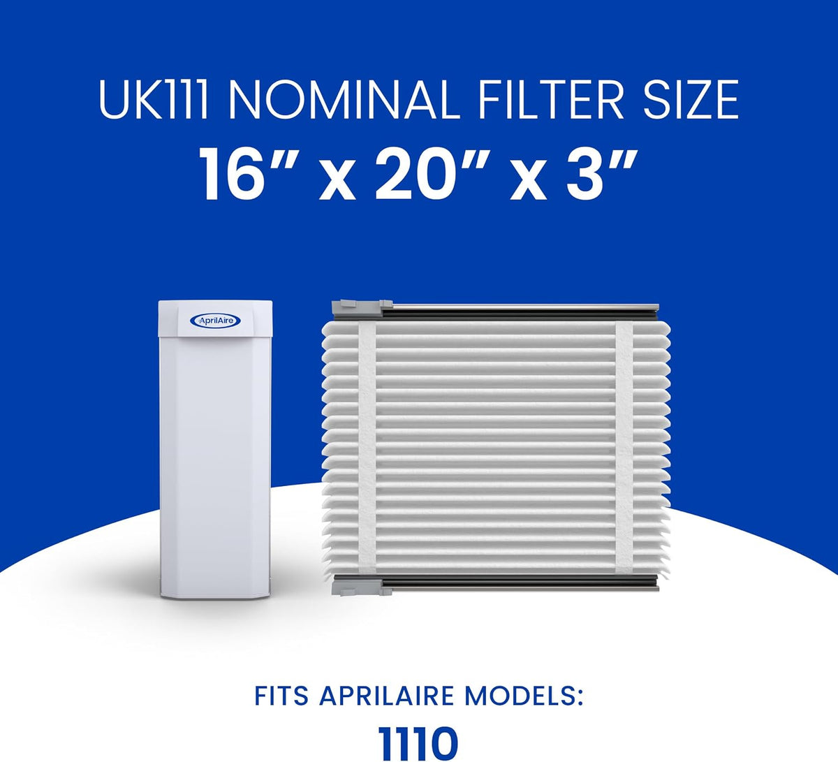 AprilAire UK111 (Replaces 110) MERV 11 TriPure Filter with Upgrade Rails