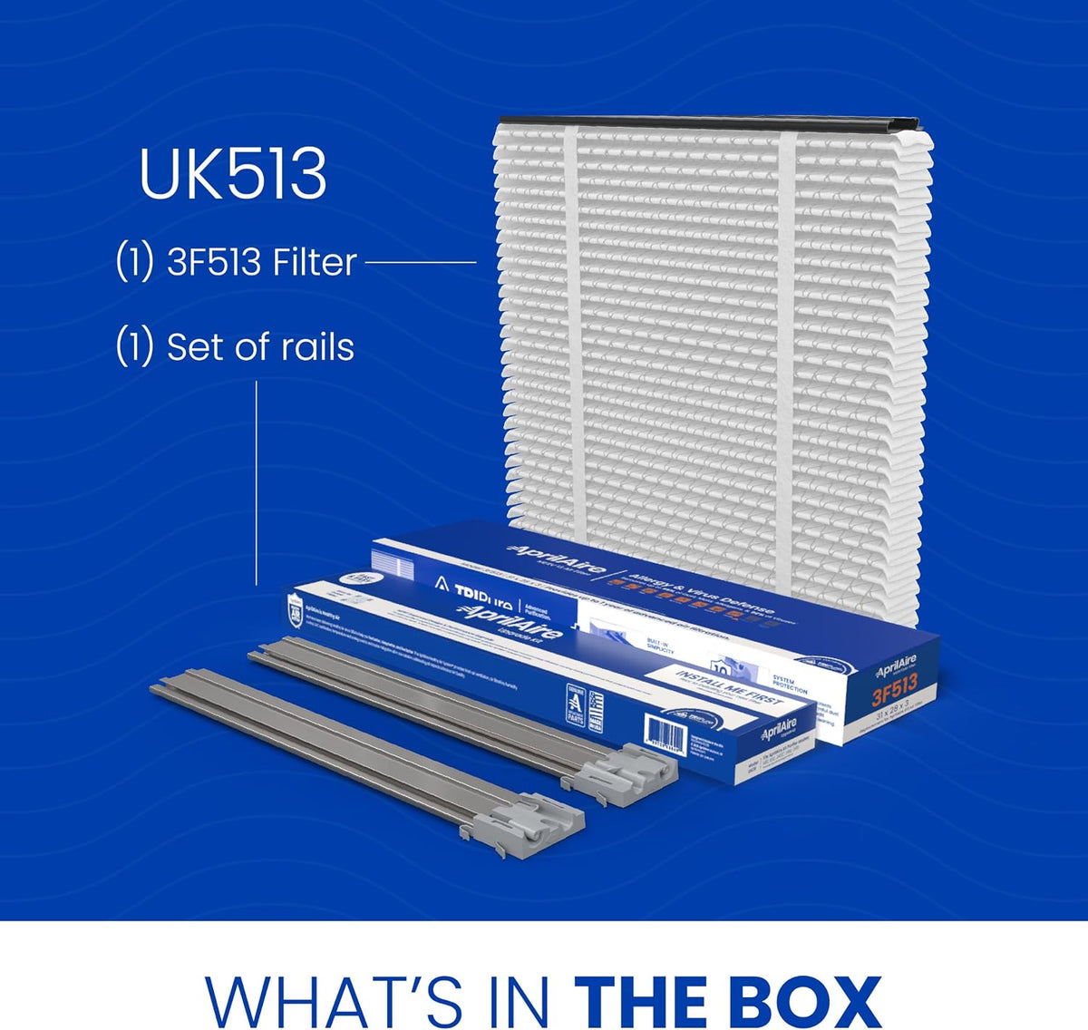AprilAire UK513 (Replaces 513) MERV 13 TriPure Filter with Upgrade Rails