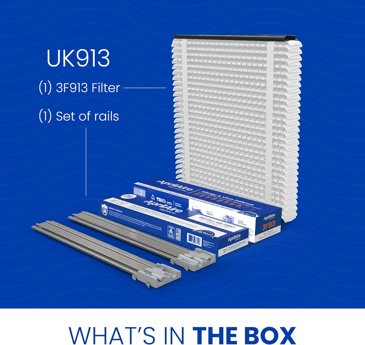 AprilAire UK913 (Replaces 913) MERV 13 TriPure Filter with Upgrade Rails