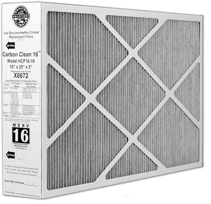 Lennox X6672  MERV 16 Replacement Filter (16 x 25 x 5")