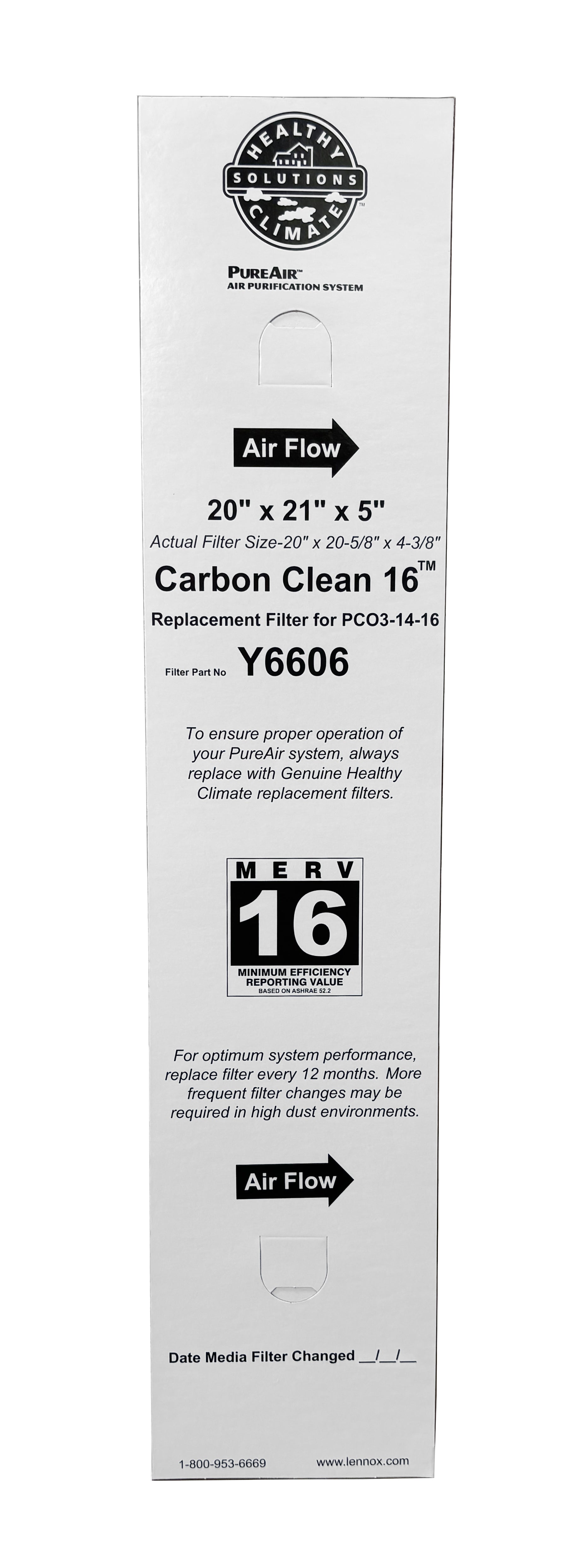 Lennox Y6606 MERV 16 Replacement Filter (20 x 21 x 5