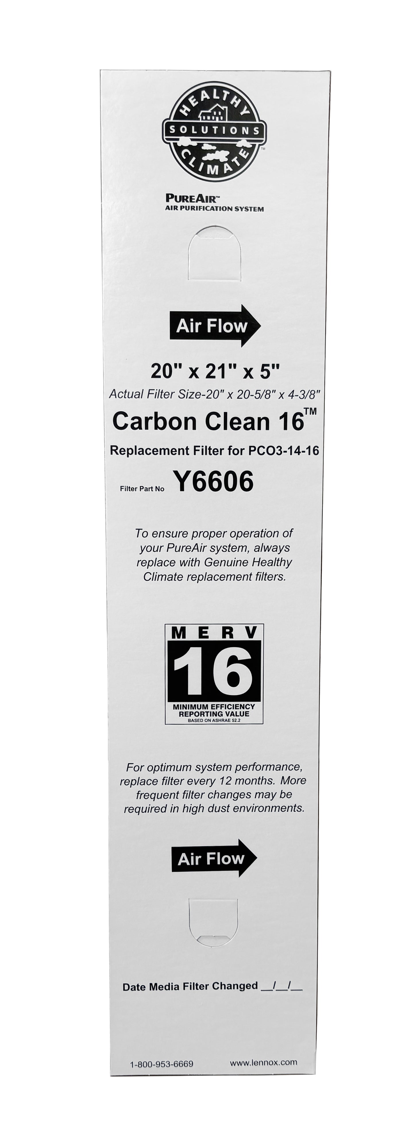 Lennox Y6606 MERV 16 Replacement Filter (20 x 21 x 5")