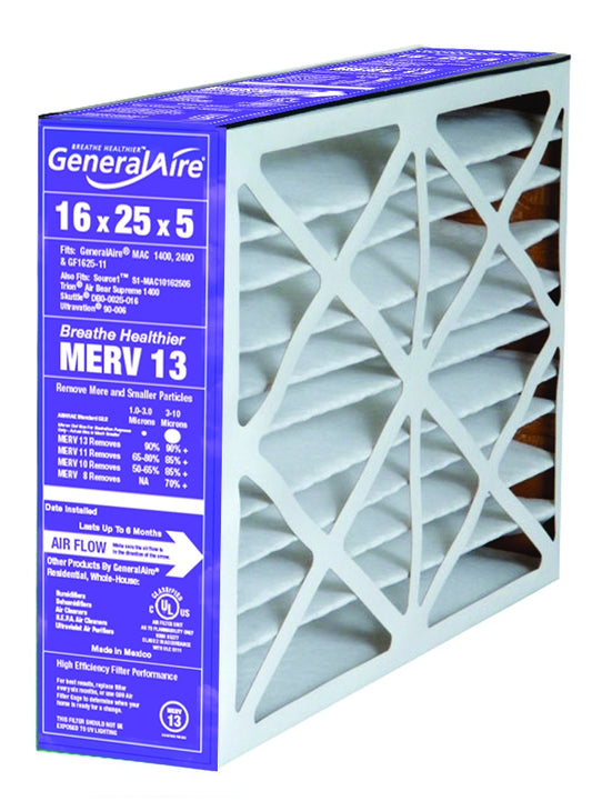 Generalaire 8FM1625 - 16" x 25" x 5" MERV 13 Filter for MAC 1400, 2400