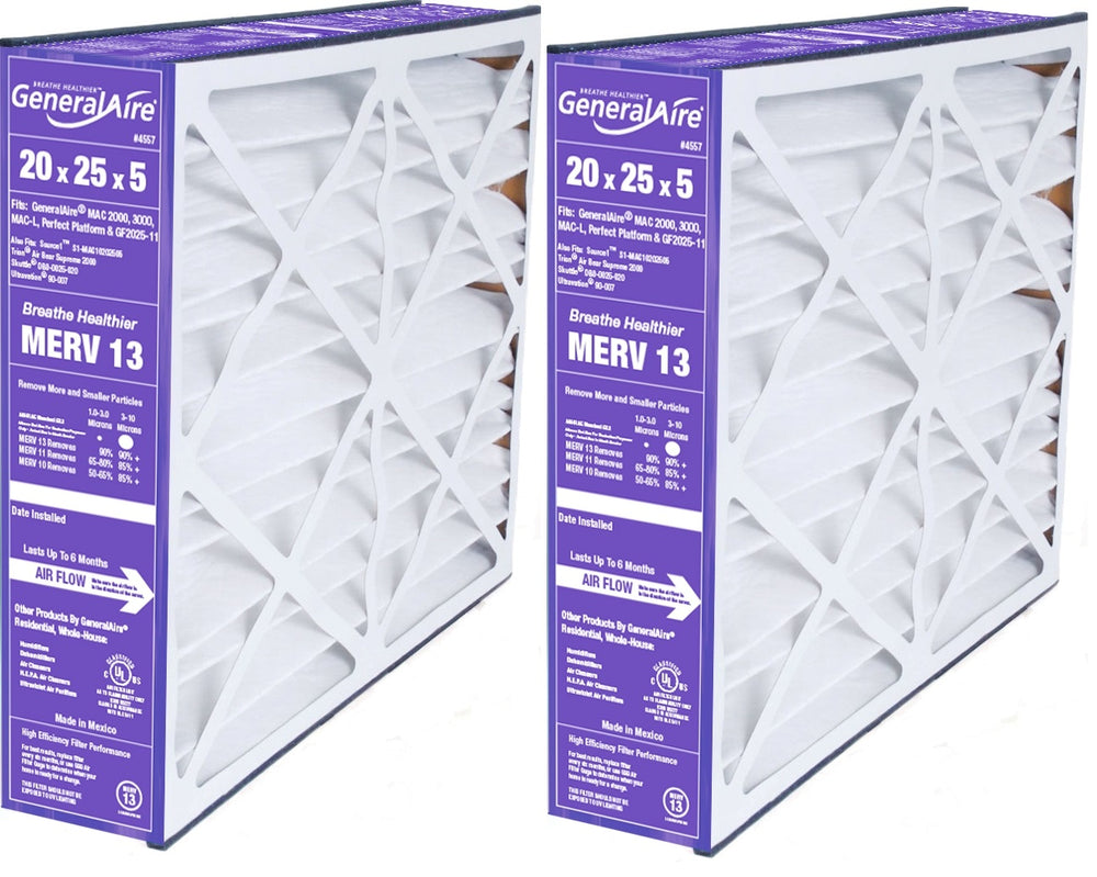 GeneralAire 8FM2025 (2-Pack) - 20" x 25" x 5" MERV 13 Cartridge Filter for MAC 2000, 3000, MAC-L and Perfect Platform Models