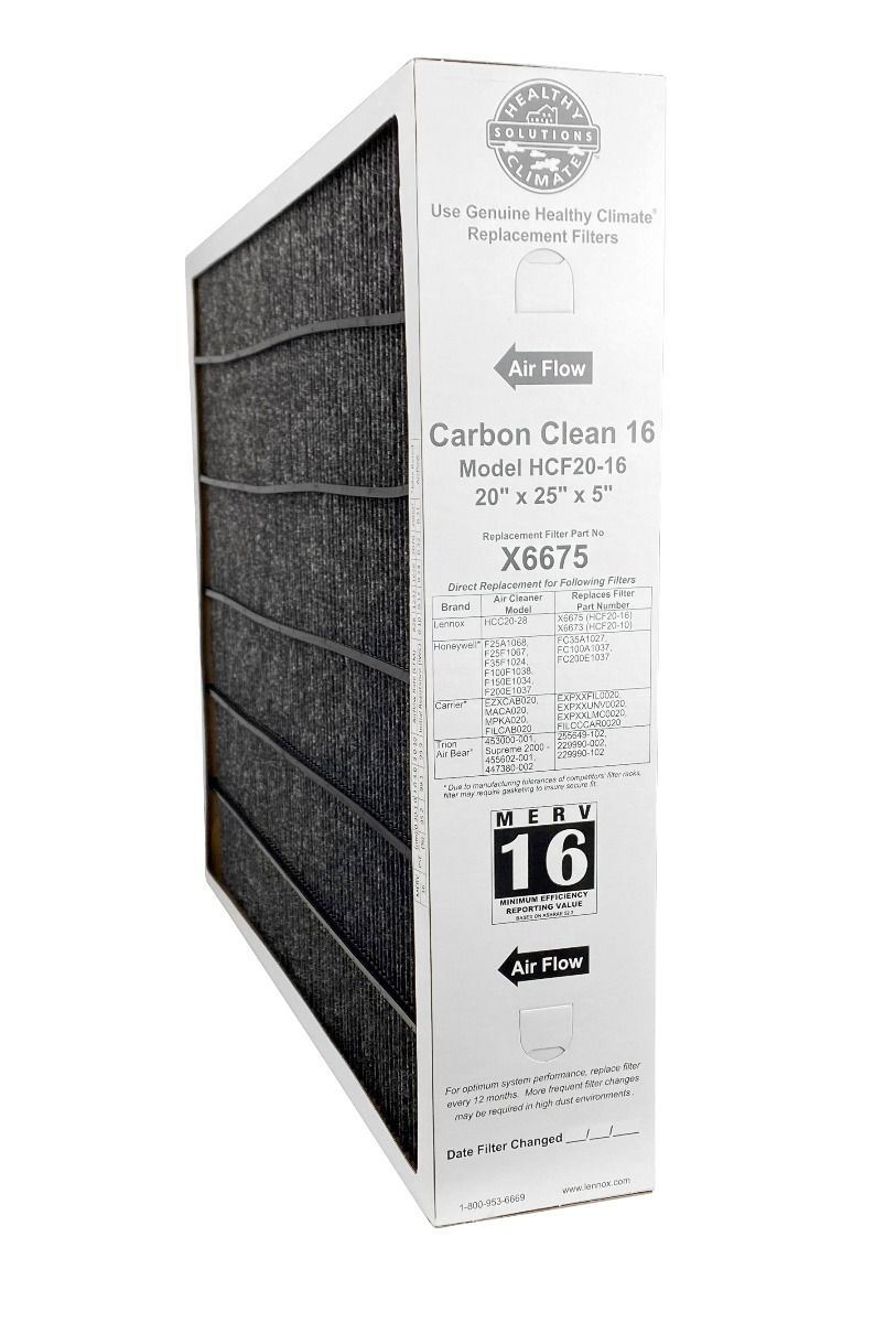Lennox X6675 Healthy Climate Carbon Clean 16 Hcf20 16 Merv 16 Filter Replacement 20 X 25 X 5